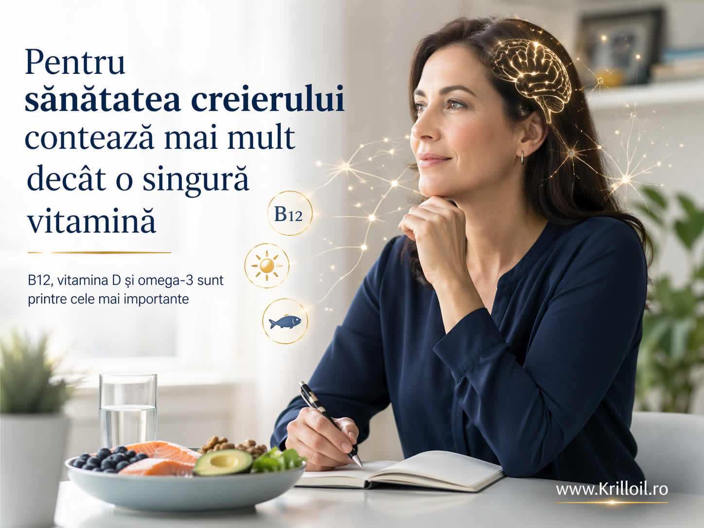 Pentru sănătatea creierului contează mai mult decât o singură vitamină – B12, vitamina D și omega-3