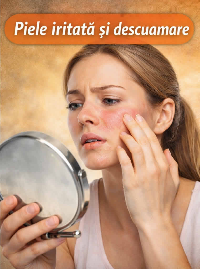 Piele iritată și descuamare în posibil deficit de biotină