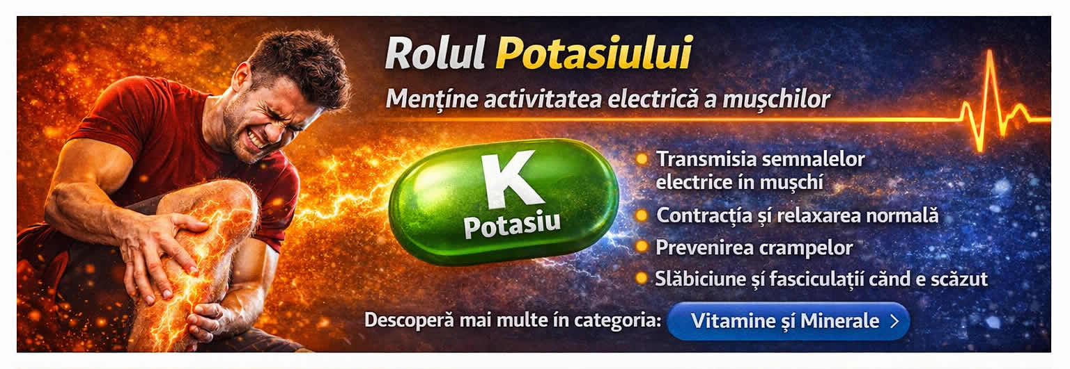 Rolul potasiului pentru muschi si crampe musculare imagine cu sportiv si potasiu