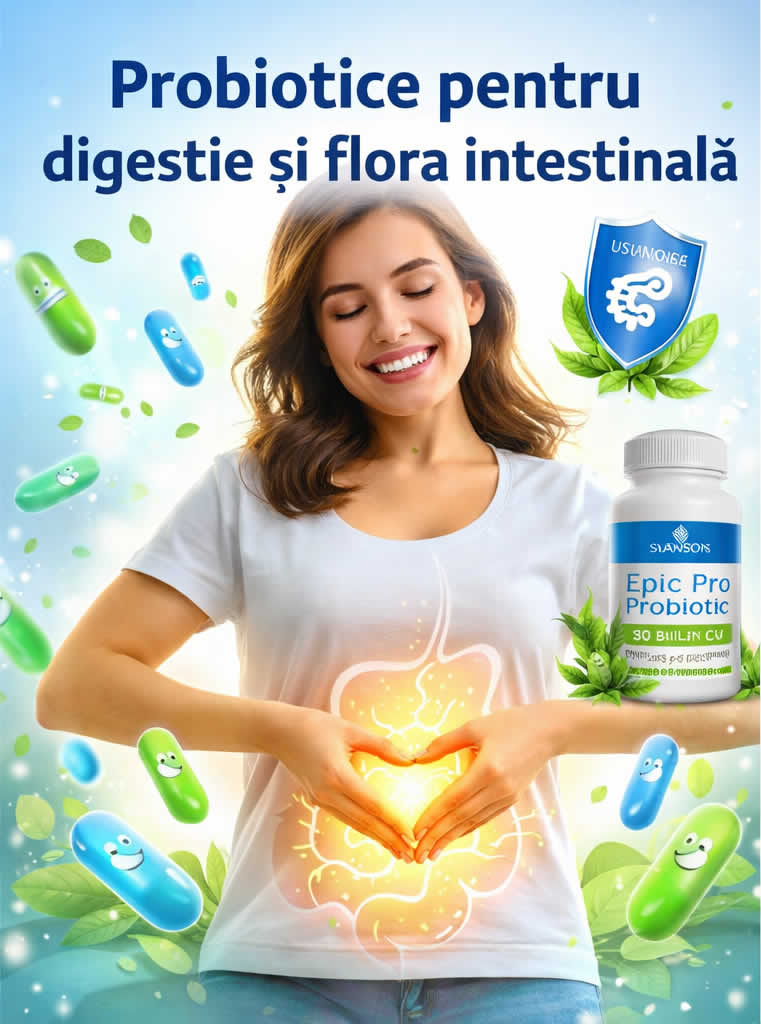 Probiotice pentru digestie si flora intestinala cu Swanson Epic Pro 30 miliarde CFU
