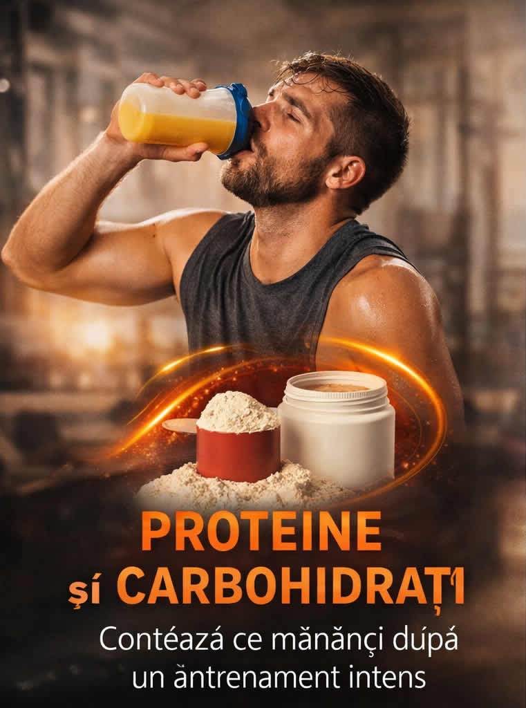 Proteine și carbohidrați după antrenament intens pentru refacere musculară și recuperare rapidă