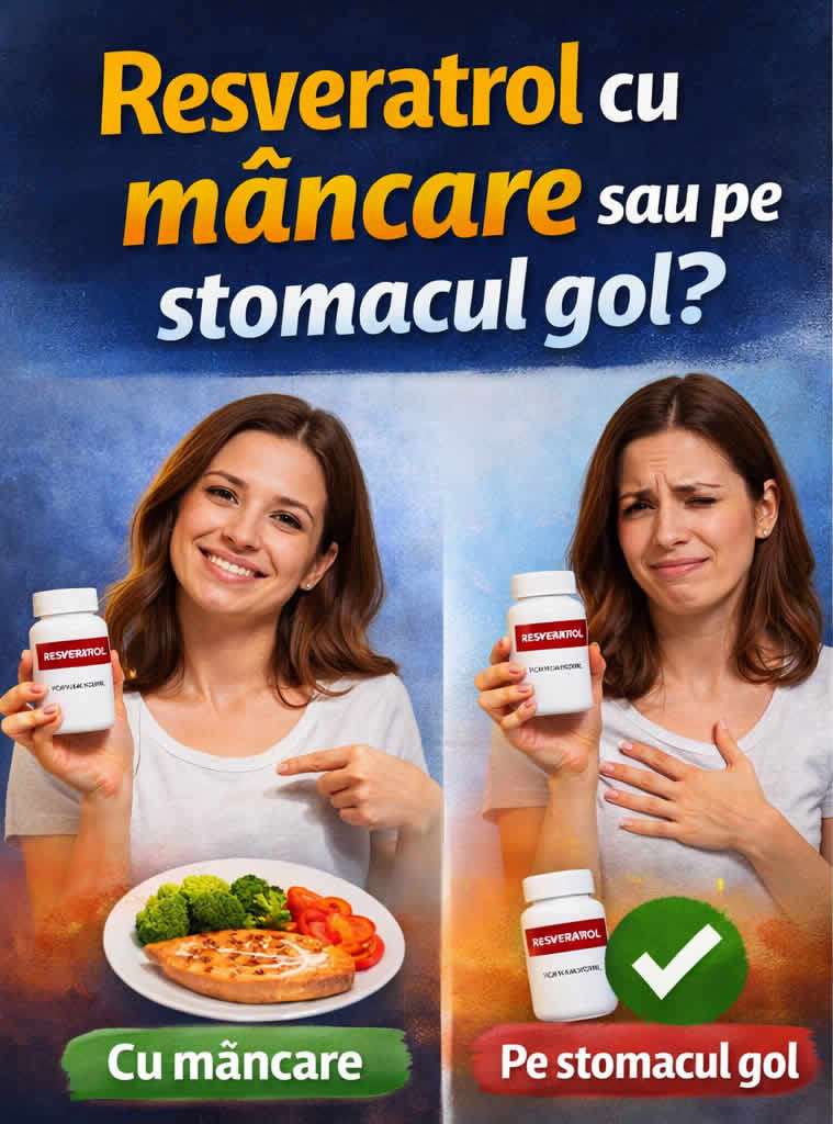 Resveratrol cu mâncare sau pe stomacul gol, administrare corectă pentru toleranță și rutină zilnică