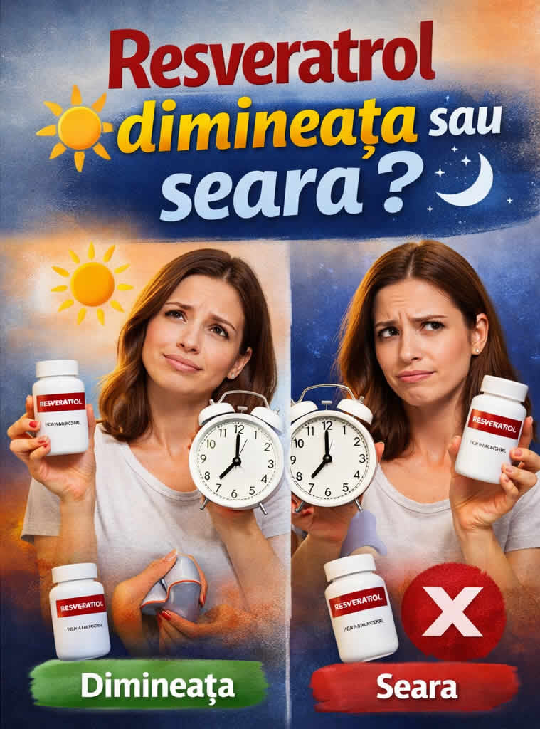 Resveratrol dimineața sau seara, administrare corectă în funcție de rutină, doză și momentul zilei