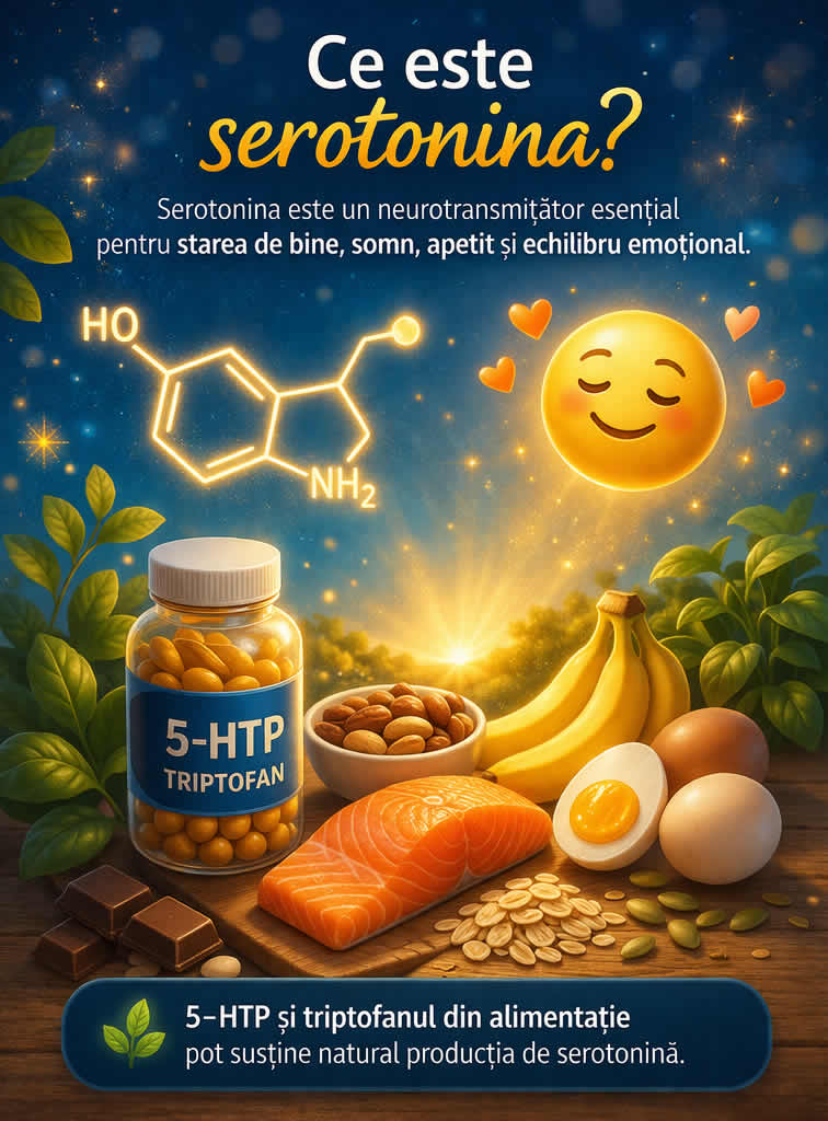 Ce este serotonina, rolul 5-HTP, triptofanului și alimentelor care susțin somnul și echilibrul emoțional