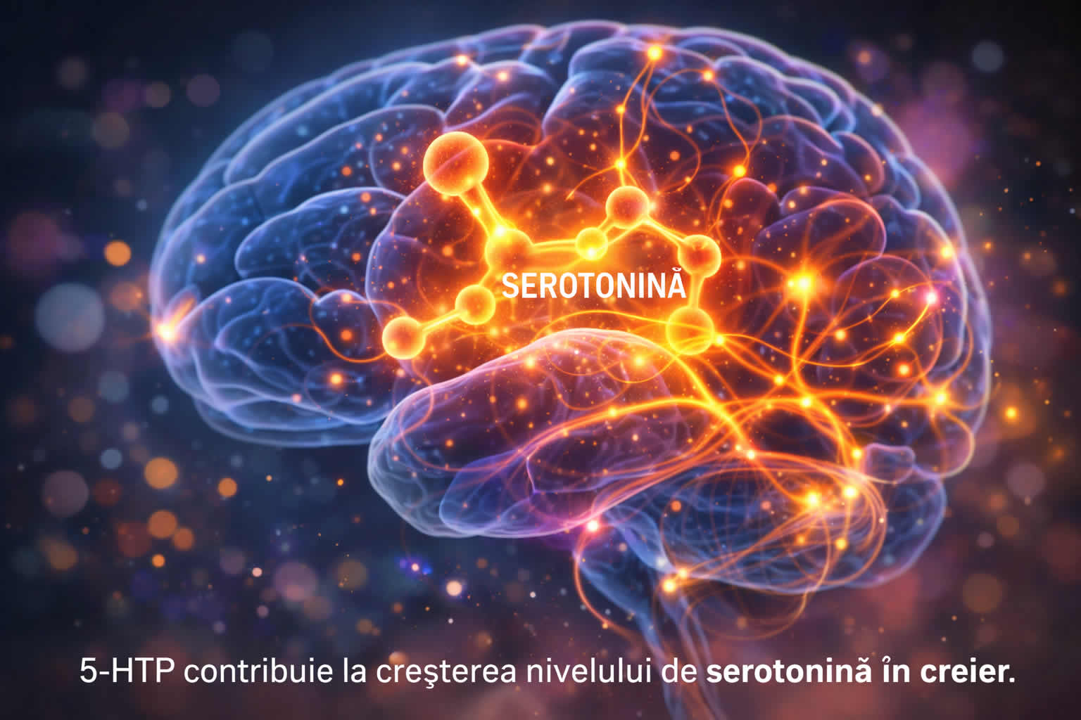 Serotonina în creier și rolul 5-HTP în susținerea somnului, echilibrului emoțional și stării de bine