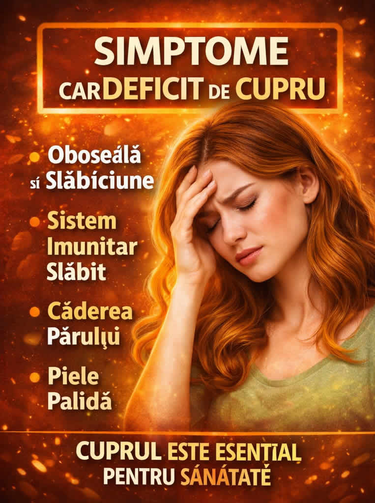 Simptome deficit de cupru: oboseală, slăbiciune, imunitate scăzută și piele palidă