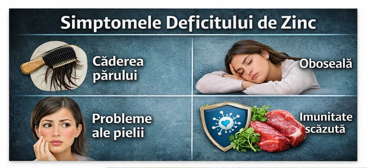 Simptome deficit de zinc – căderea părului, oboseală, probleme ale pielii și imunitate scăzută