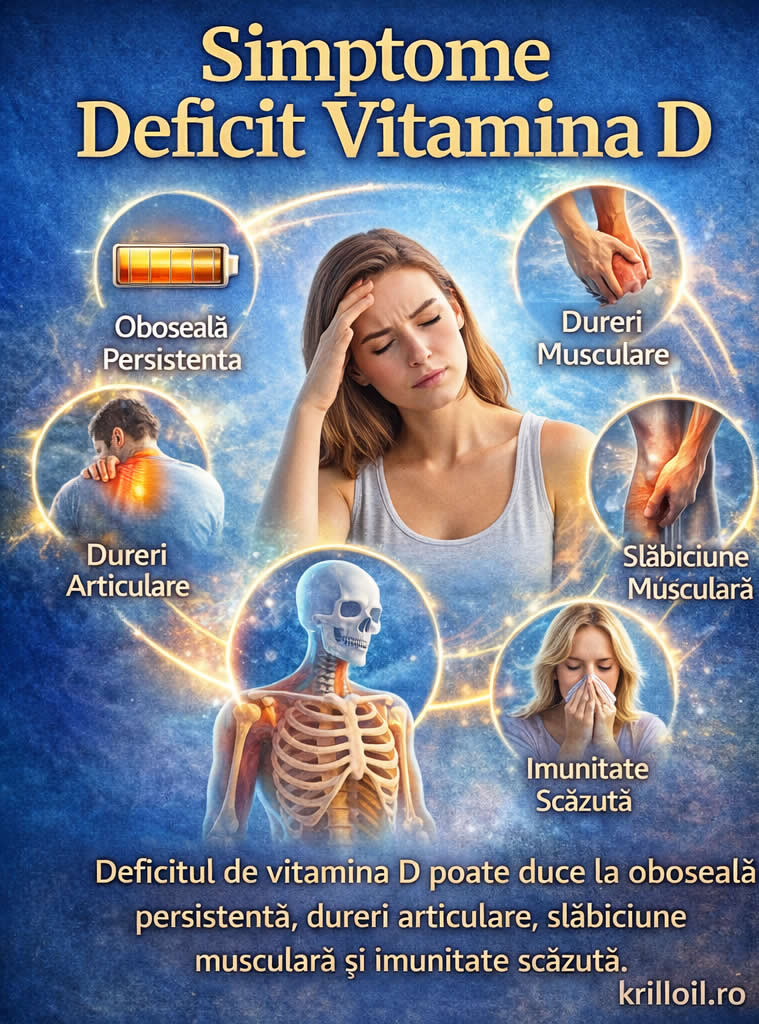 Simptome deficit vitamina D – oboseala persistenta dureri articulare slabiciune musculara