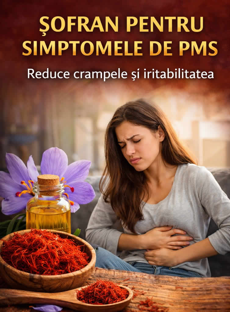Șofran pentru simptomele de PMS, crampe menstruale și iritabilitate