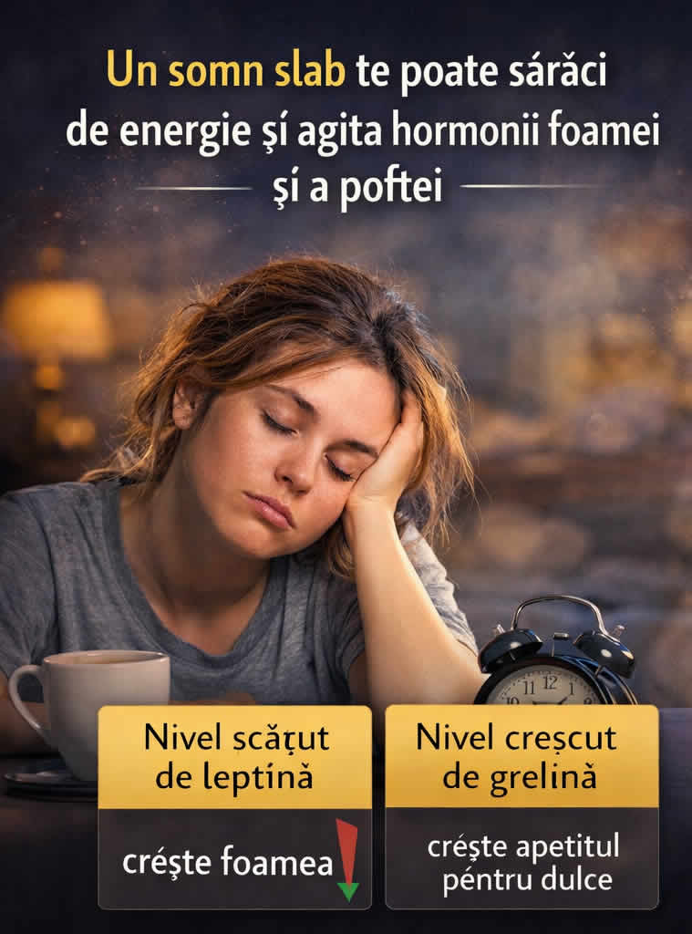 Somn slab și poftă de dulce din cauza oboselii și dezechilibrului dintre leptină și grelină