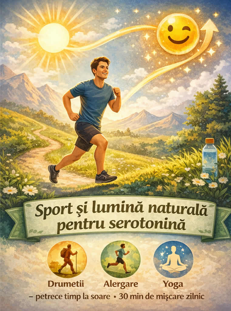 Sport și lumină naturală pentru creșterea serotoninei, reducerea stresului și îmbunătățirea stării de spirit