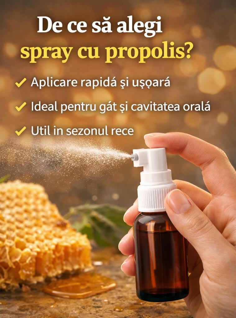 Spray cu propolis pentru gât imunitate și cavitatea orală