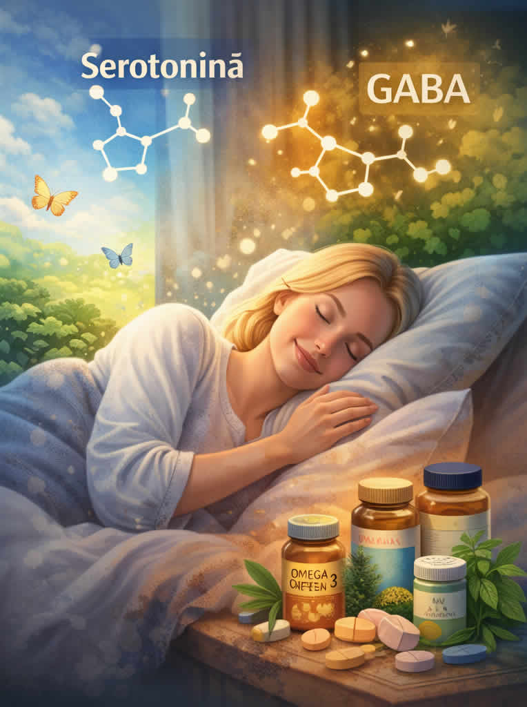 Stres, oboseala si anxietate versus somn odihnitor si echilibru emotional cu serotonina si GABA