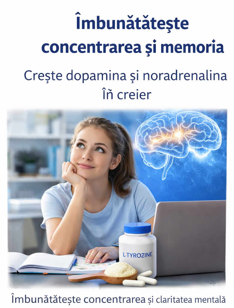 Tirozina L-Tyrosine pentru concentrare memorie focus si claritate mentala