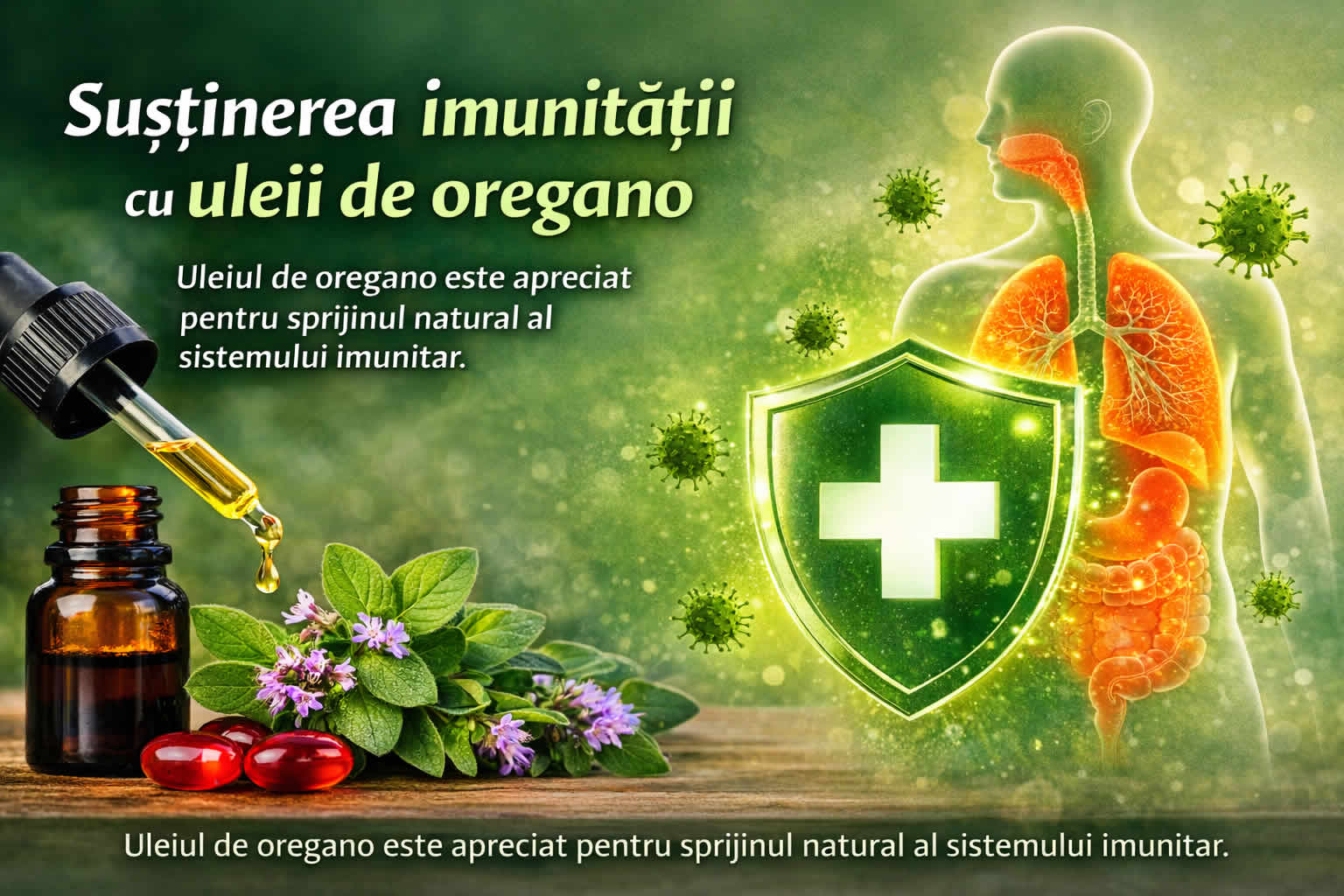 Ulei de oregano pentru imunitate si sprijin natural al sistemului imunitar