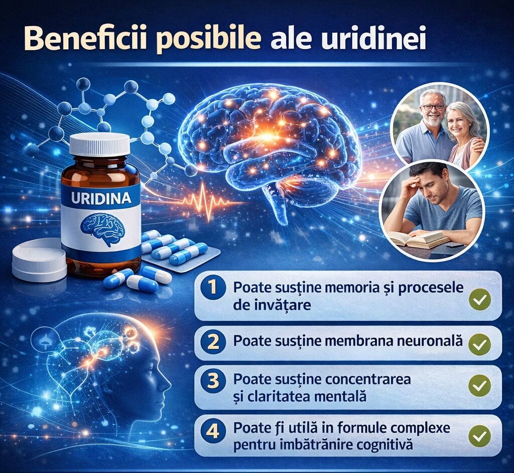 Uridina beneficii posibile pentru memorie concentrare și susținerea membranei neuronale