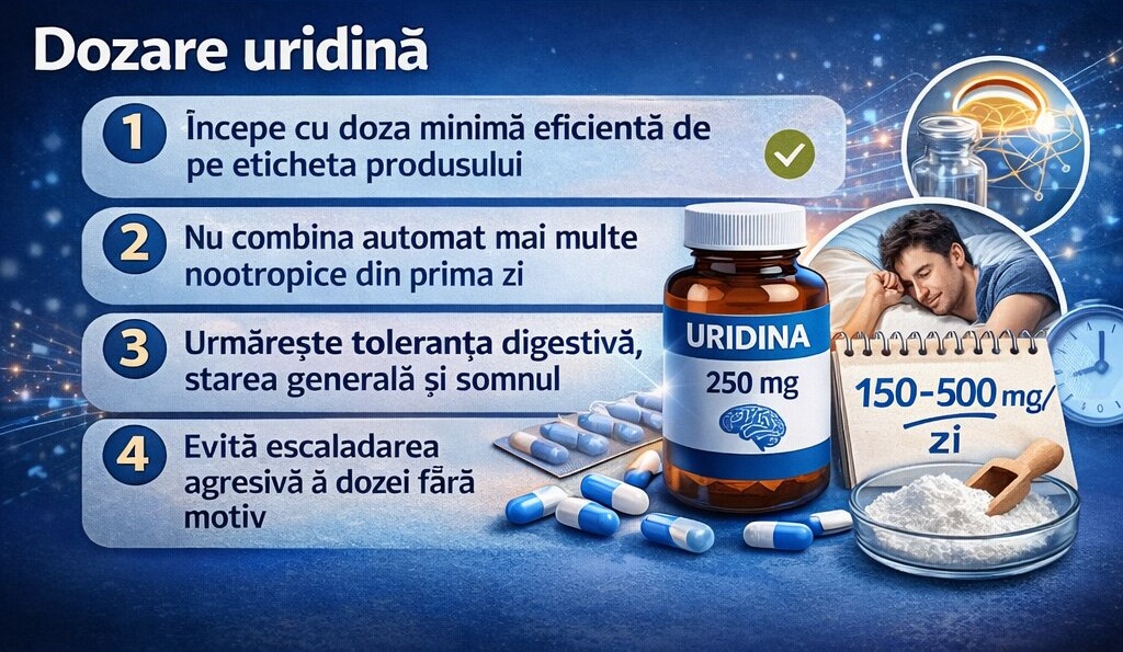 Dozare uridină și administrare corectă pentru memorie concentrare și toleranță bună