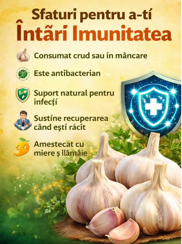 Usturoi pentru imunitate, răceală și gripă, beneficii naturale pentru susținerea organismului