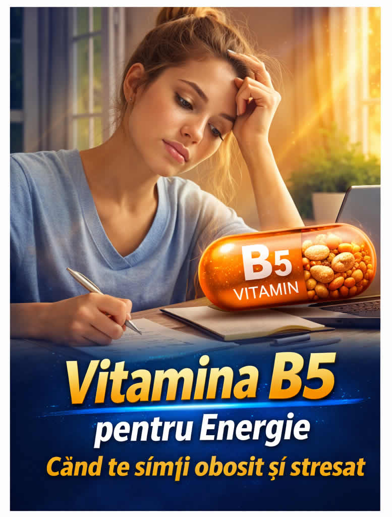Vitamina B5 pentru energie, oboseală, stres și susținerea metabolismului zilnic