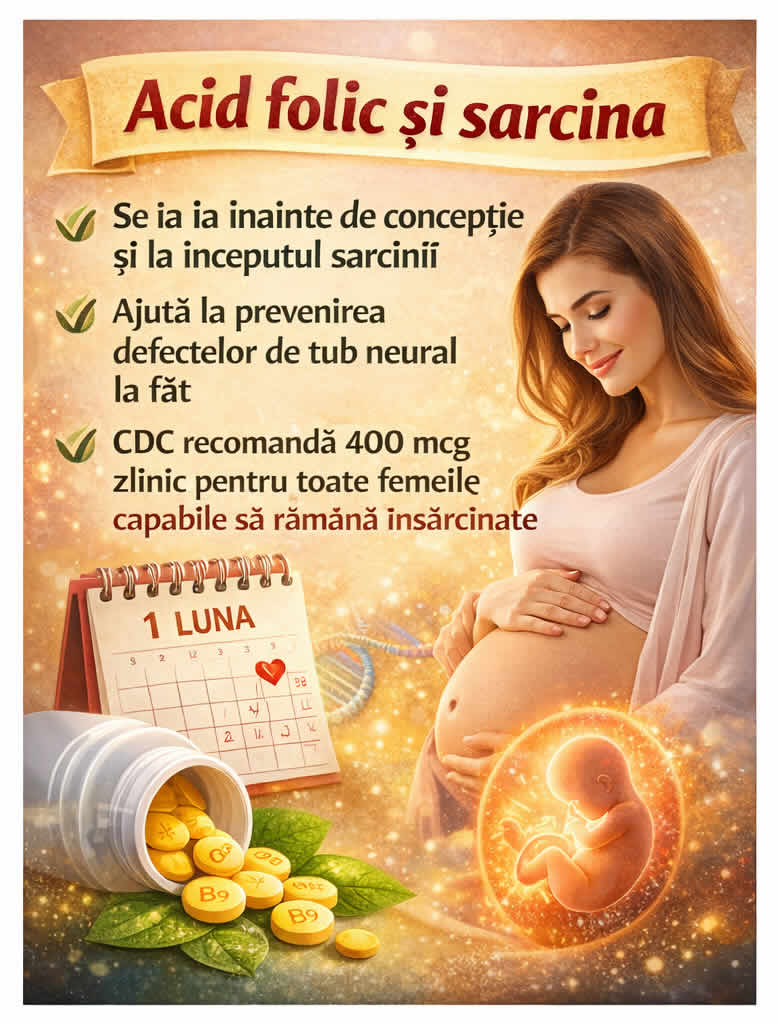 Vitamina B9 acid folic beneficii pentru energie sânge anemie și sarcină