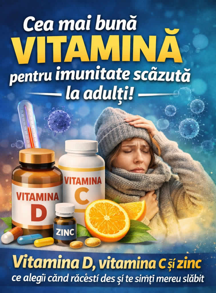 Vitamina D, vitamina C și zinc pentru imunitate scăzută la adulți, imagine emoțională cu adult răcit și suplimente pentru susținerea organismului