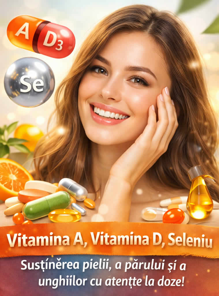 Vitamine și minerale pentru piele luminoasă, colagen, păr sănătos și unghii frumoase