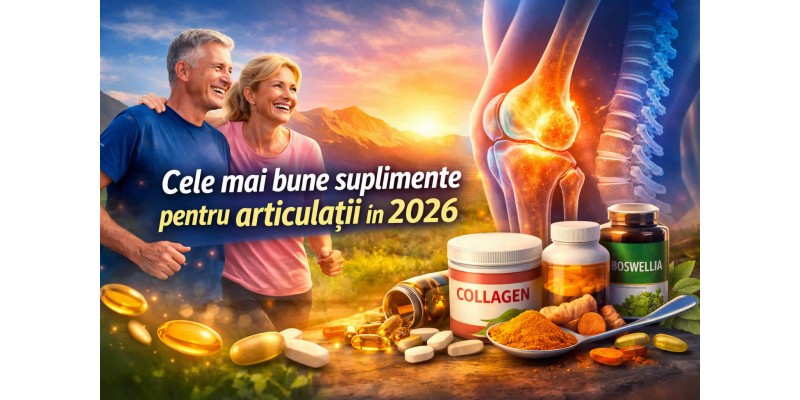 Cele mai bune suplimente pentru articulații în 2026 – colagen, omega 3, glucozamină și Boswellia pentru genunchi și mobilitate
