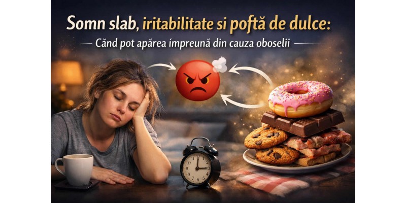Somn slab, iritabilitate și poftă de dulce din cauza oboselii