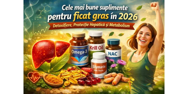Cele mai bune suplimente pentru ficat gras în 2026 – omega 3, krill oil, NAC și silimarină pentru protecție hepatică