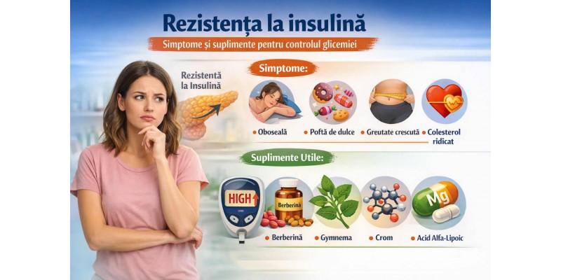 Rezistența la insulină – simptome precum oboseală, poftă de dulce și greutate crescută plus suplimente naturale pentru controlul glicemiei precum berberina și cromul