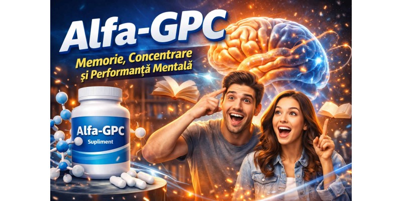 Alfa-GPC banner pentru memorie, concentrare și performanță mentală