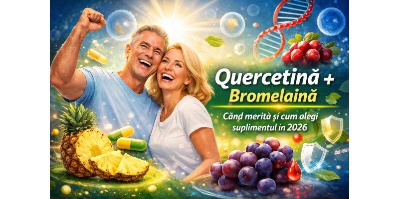 Quercetină și bromelaină: cum alegi suplimentul potrivit în 2026 pentru alergii sezoniere, sinusuri și suport antioxidant