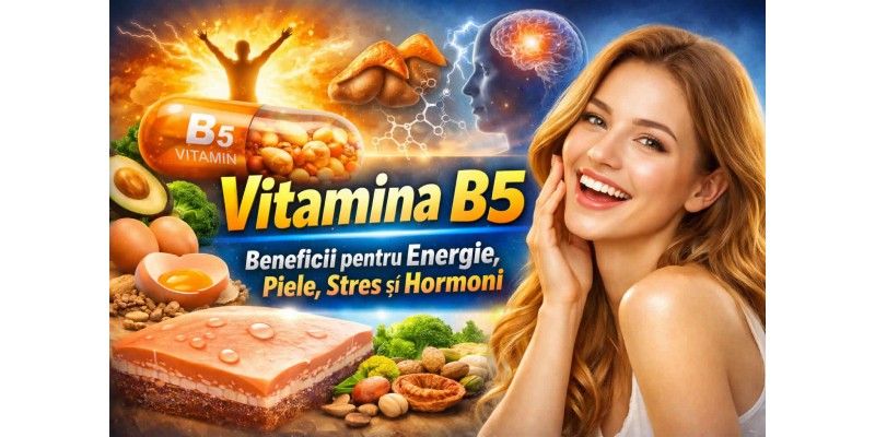 Vitamina B5 pentru energie, piele sănătoasă, stres și susținerea sintezei hormonilor