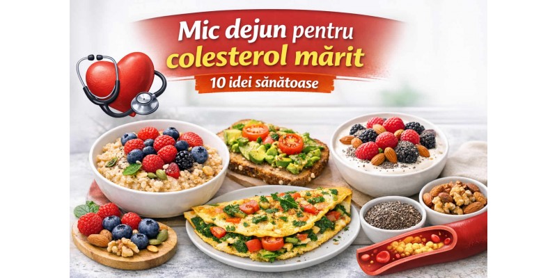 Mic dejun sănătos pentru colesterol mărit cu ovăz, avocado toast, iaurt cu fructe de pădure și omletă cu legume – alimente care ajută la scăderea colesterolului
