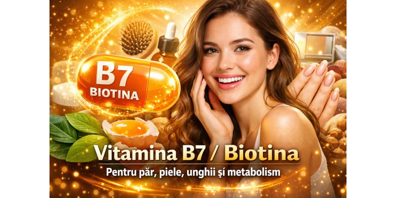 Vitamina B7 biotina pentru păr sănătos, piele frumoasă, unghii rezistente și metabolism echilibrat