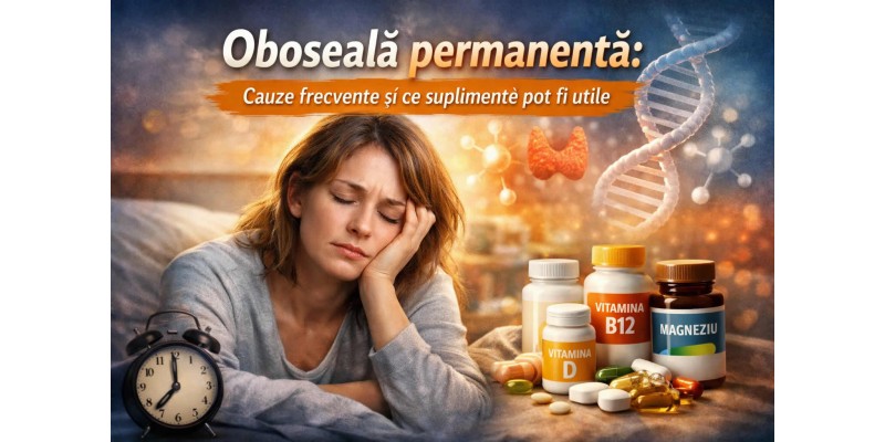Oboseală permanentă la femeie adultă, cu suplimente pentru vitamina D, vitamina B12 și magneziu