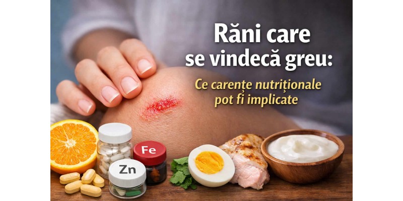 Răni care se vindecă greu și carențe nutriționale implicate în refacerea pielii