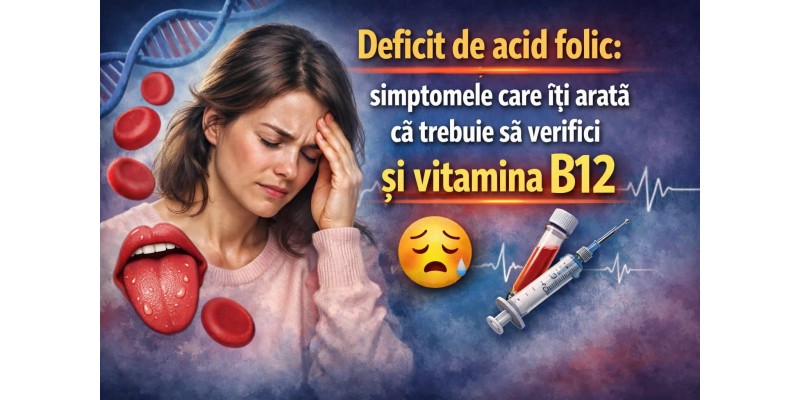 Deficit de acid folic: simptome și când verifici vitamina B12