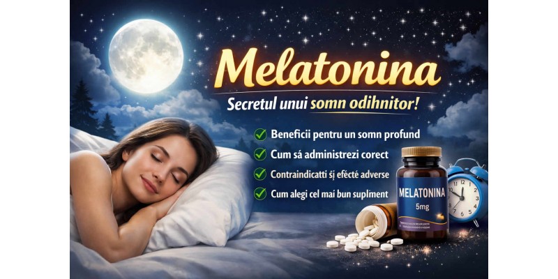 Melatonina beneficii pentru somn odihnitor, adormire rapidă și relaxare înainte de culcare