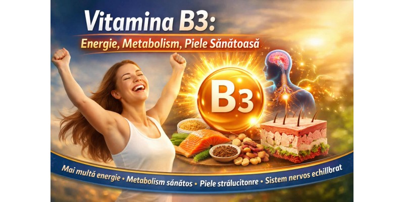 Vitamina B3 beneficii pentru energie metabolism piele si sistemul nervos