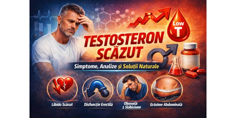 Testosteron scăzut la bărbați – simptome precum libido scăzut, disfuncție erectilă, oboseală și grăsime abdominală