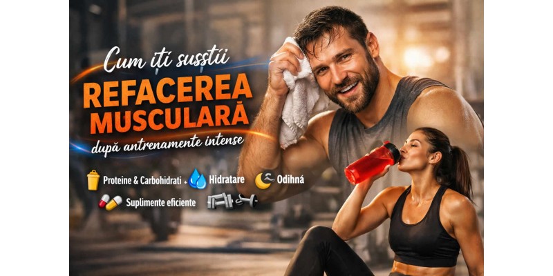Cum îți susții refacerea musculară după antrenamente intense prin proteine, hidratare, odihnă și suplimente