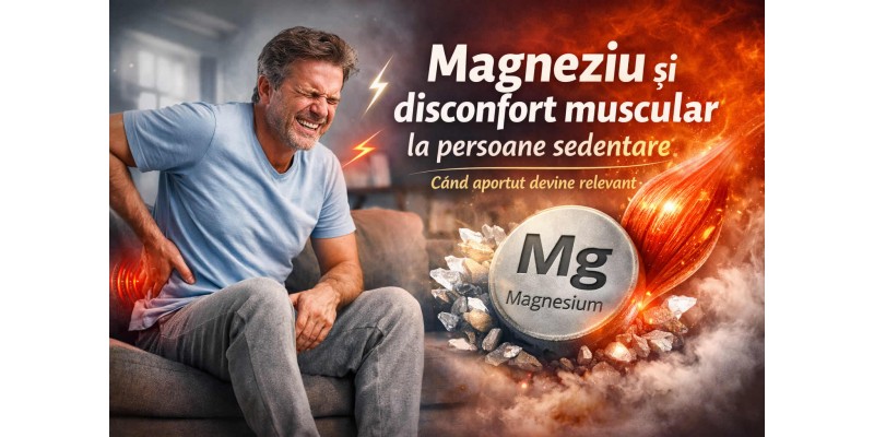 Magneziu pentru disconfort muscular la persoane sedentare cu durere lombară și tensiune musculară