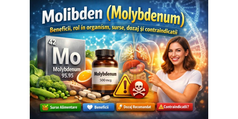 Molibden beneficii, rol în organism, surse alimentare, dozaj recomandat și contraindicații
