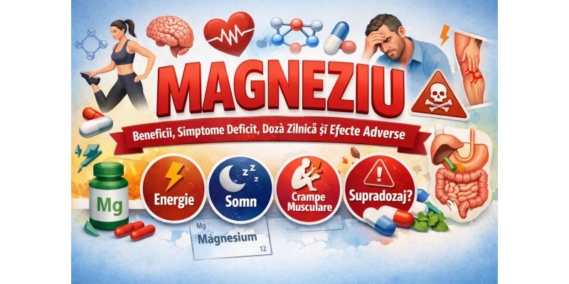 Magneziu beneficii simptome deficit doza zilnica efecte adverse suplimente magneziu