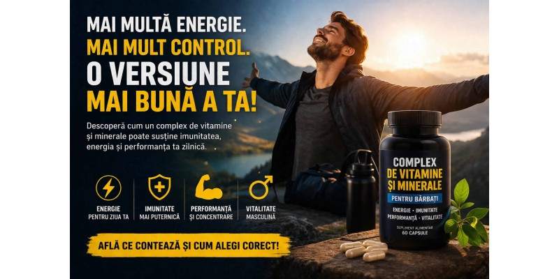 Complex de vitamine și minerale pentru bărbați pentru energie imunitate și vitalitate zilnică