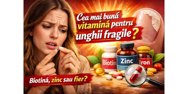 Femeie care privește îngrijorată unghiile fragile și exfoliate, concept despre cea mai bună vitamină pentru unghii fragile