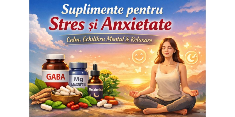 Suplimente pentru stres și anxietate – GABA, magneziu și melatonină pentru calm și somn