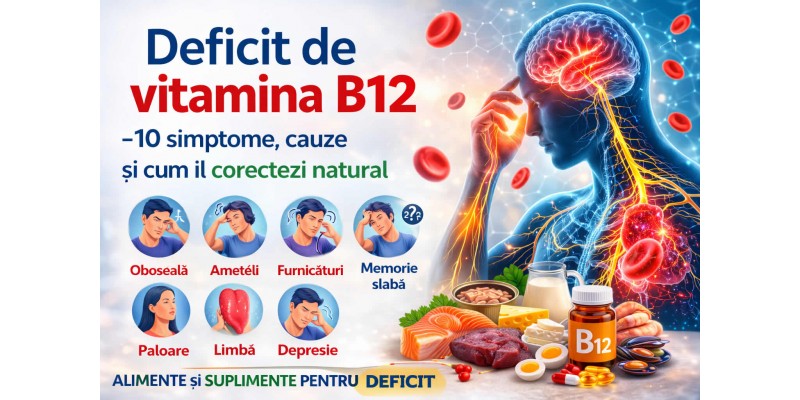 Deficit de vitamina B12 – simptome precum oboseală, amețeli, furnicături, probleme de memorie și cum corectezi natural lipsa vitaminei B12