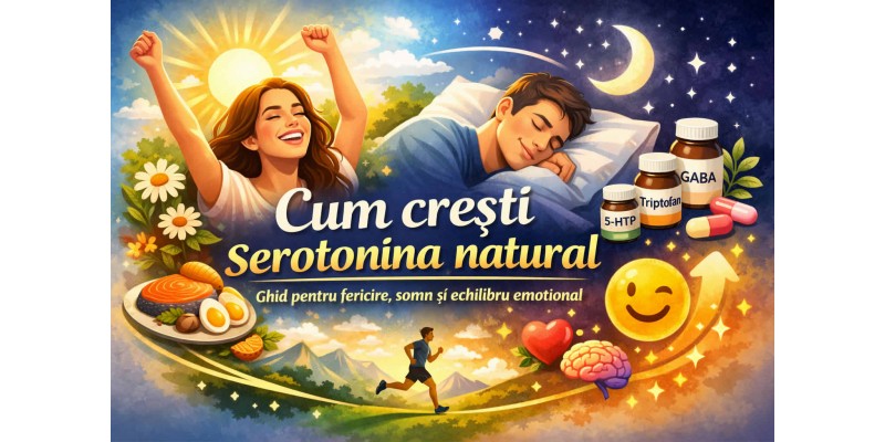 Cum crești serotonina natural prin alimentație, sport, lumină naturală și suplimente precum 5-HTP, triptofan și GABA